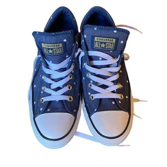 CONVERSE All*Star Madison Denim Blue and White Polka Dot NEW Women’s Sneakers 9 - Picture 10 of 13